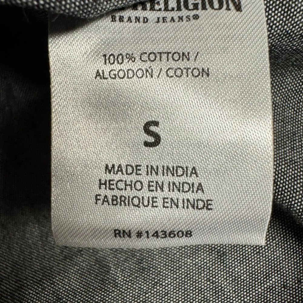 Kids True‎ Religion Gray Long Sleeve Button Up Shirt Size S